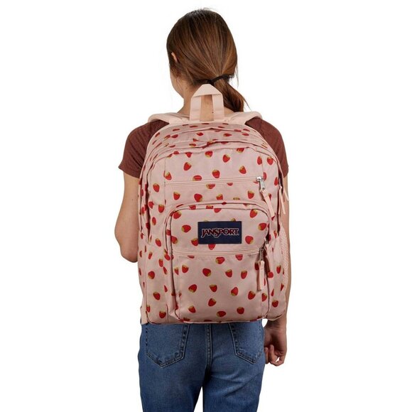 JanSport Strawberry Shower Big Student 17.5" Backpack School Bag Daypack - Picture 2 of 12